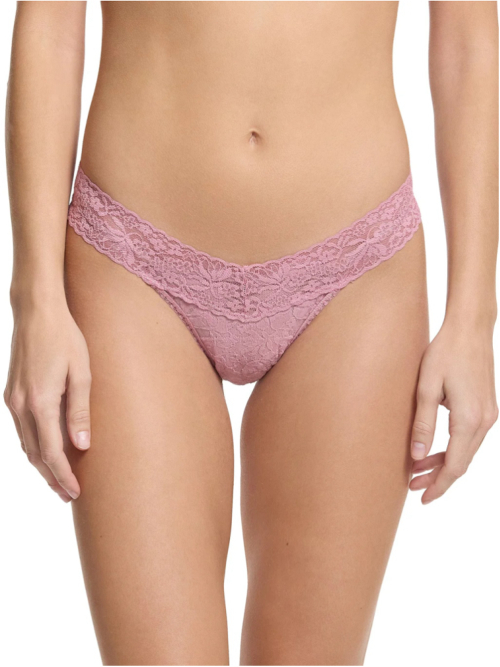 Hanky panky Flora Lace Low Rise Thong Mauve Orchid Pink O/S